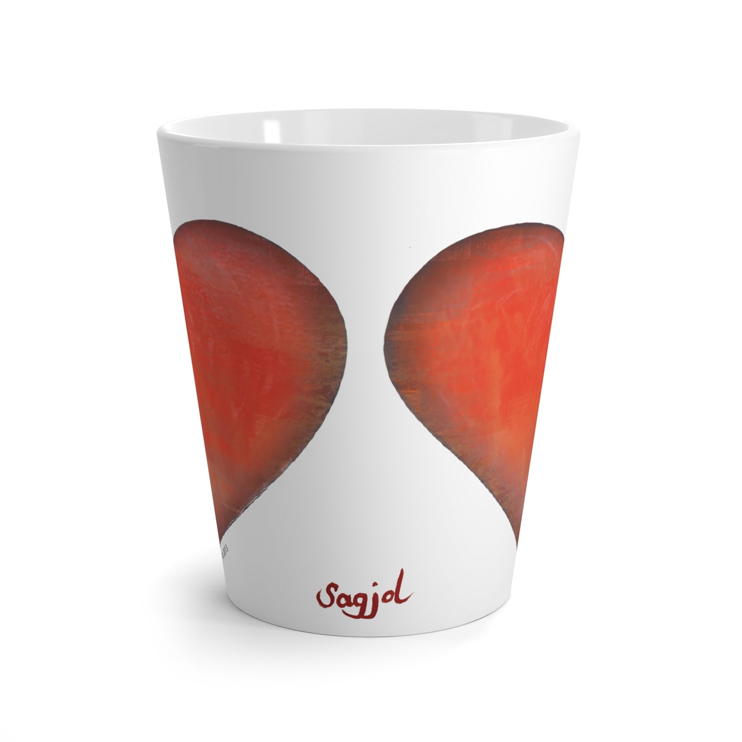 Valentine Latte Mug - Red Heart Coffee Mug - Heart Mug