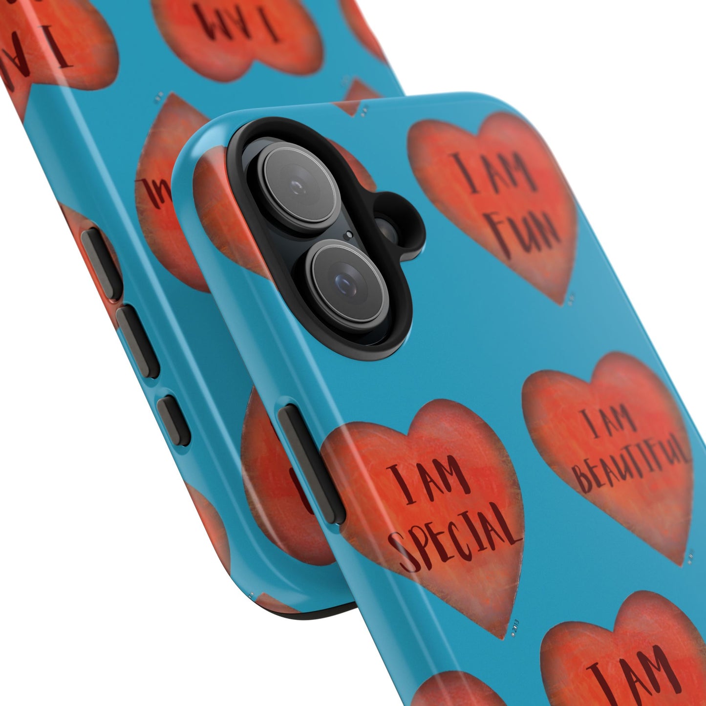 Tough Phone Cases - Original art phone case - Turquoise phone case - Motivational Heart