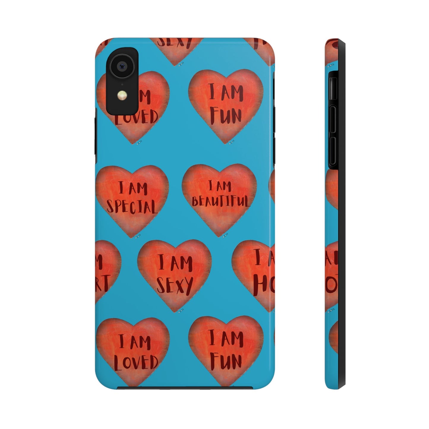 Tough Phone Cases - Original art phone case - Turquoise phone case - Motivational Heart