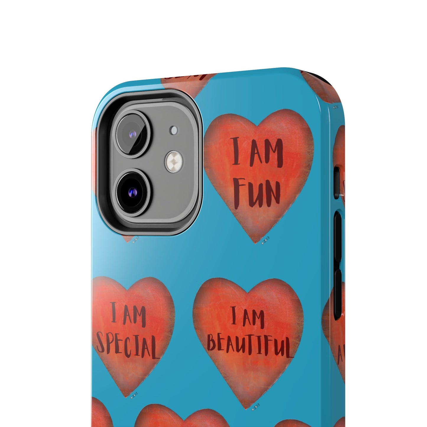 Tough Phone Cases - Original art phone case - Turquoise phone case - Motivational Heart