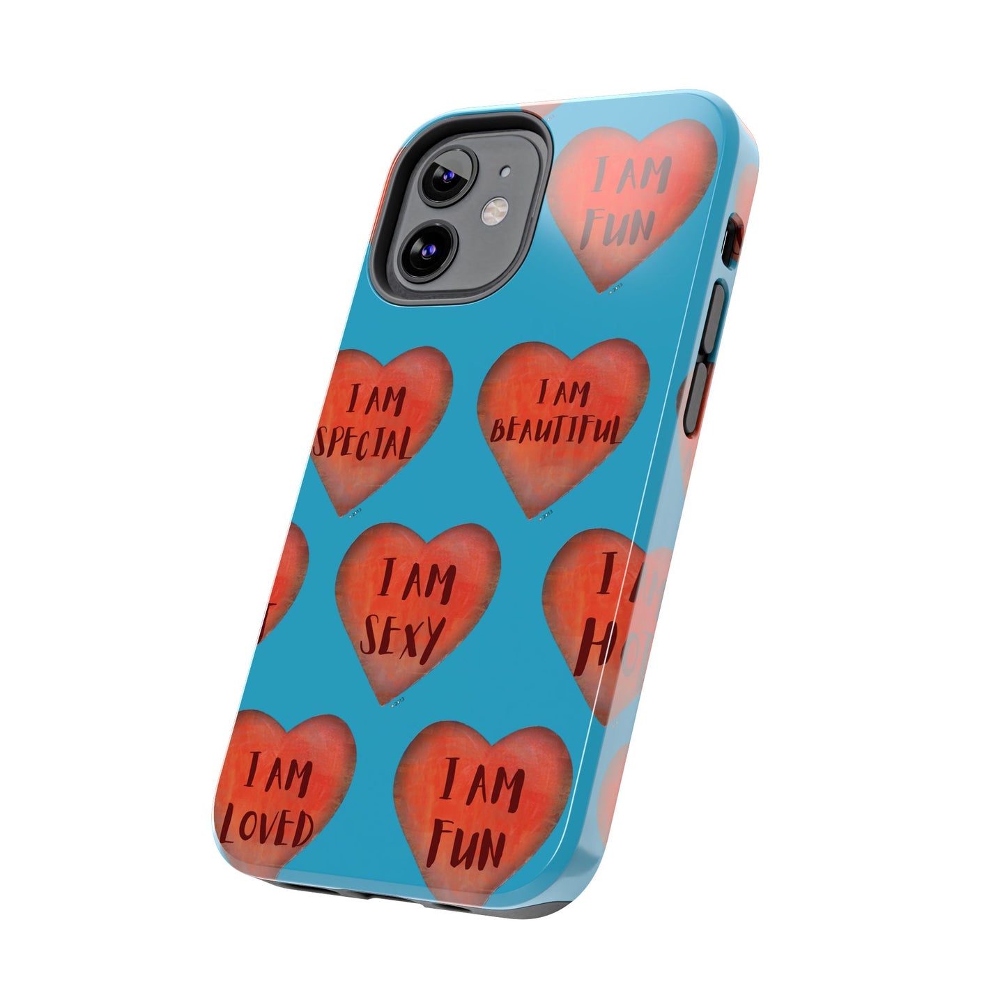 Tough Phone Cases - Original art phone case - Turquoise phone case - Motivational Heart