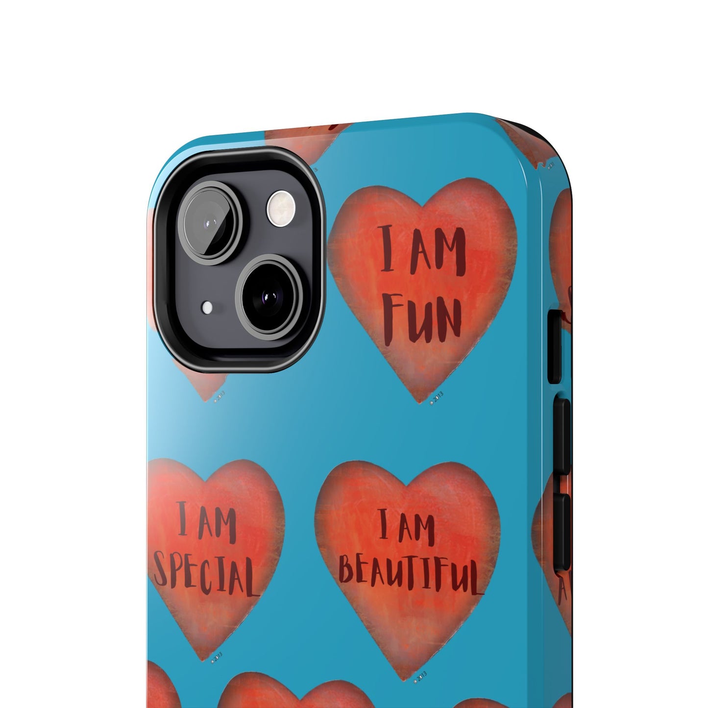 Tough Phone Cases - Original art phone case - Turquoise phone case - Motivational Heart