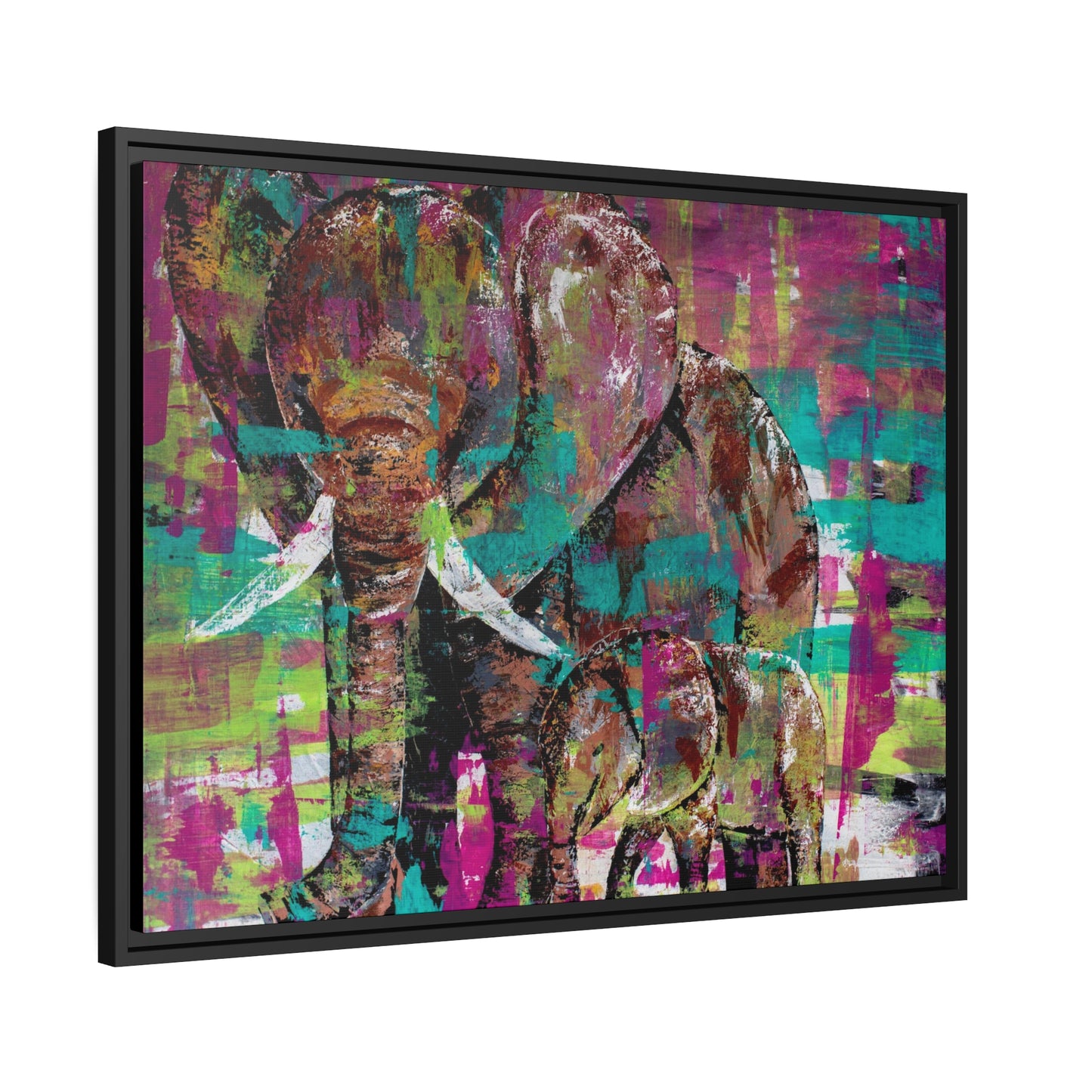 Framed wall Art - framed Art - Wall Canvas - Wall Art - Pure Love, Elephant art painting