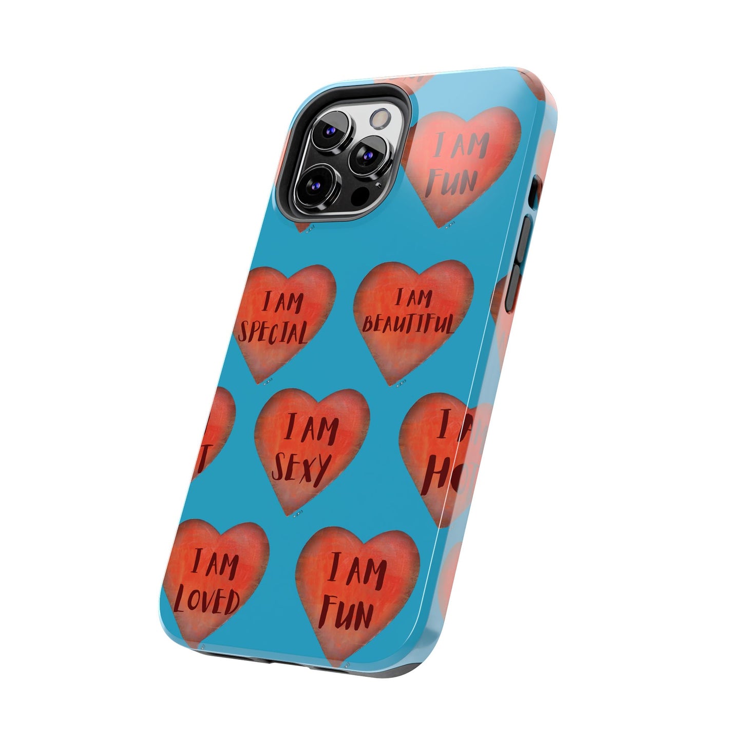 Tough Phone Cases - Original art phone case - Turquoise phone case - Motivational Heart