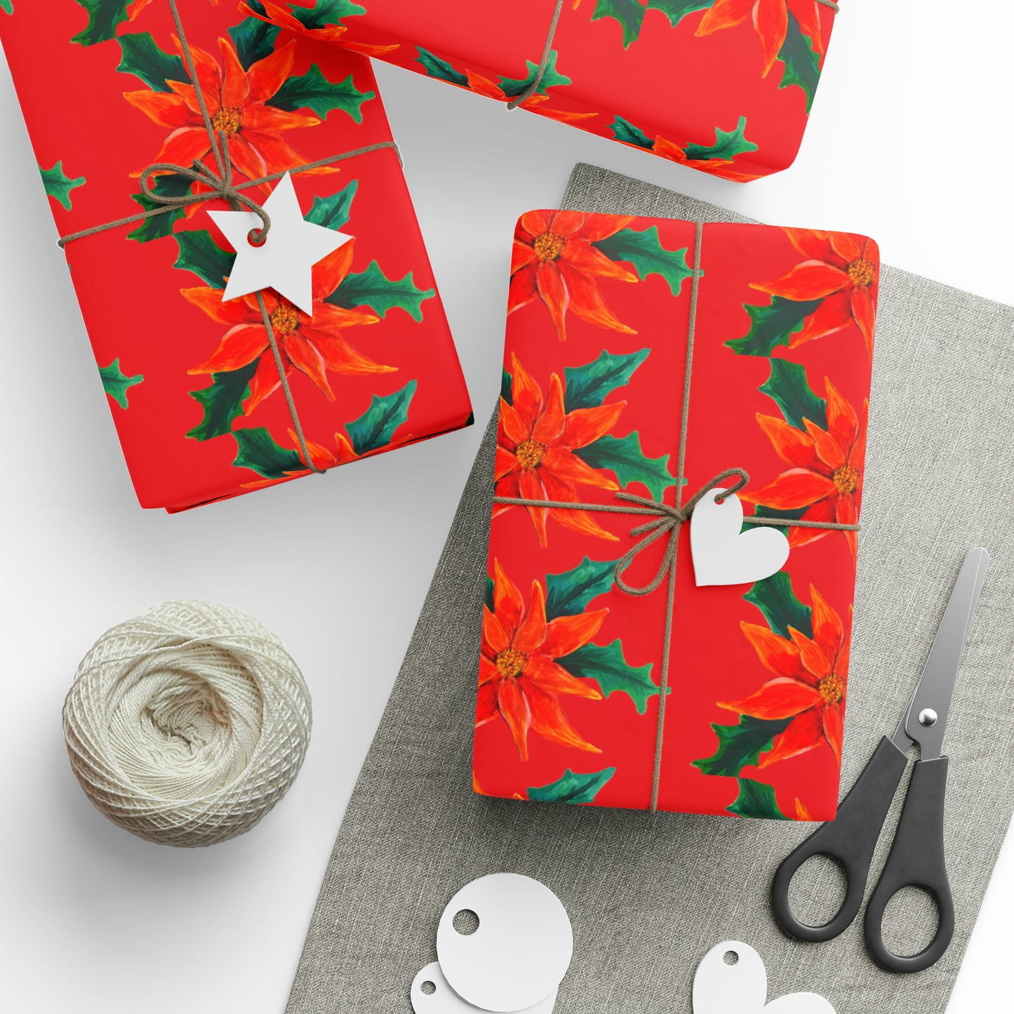 Holiday Flower Wrapping Paper - Holiday wrapping Paper - Wrapping paper for gifts - Original Art wrapping paper