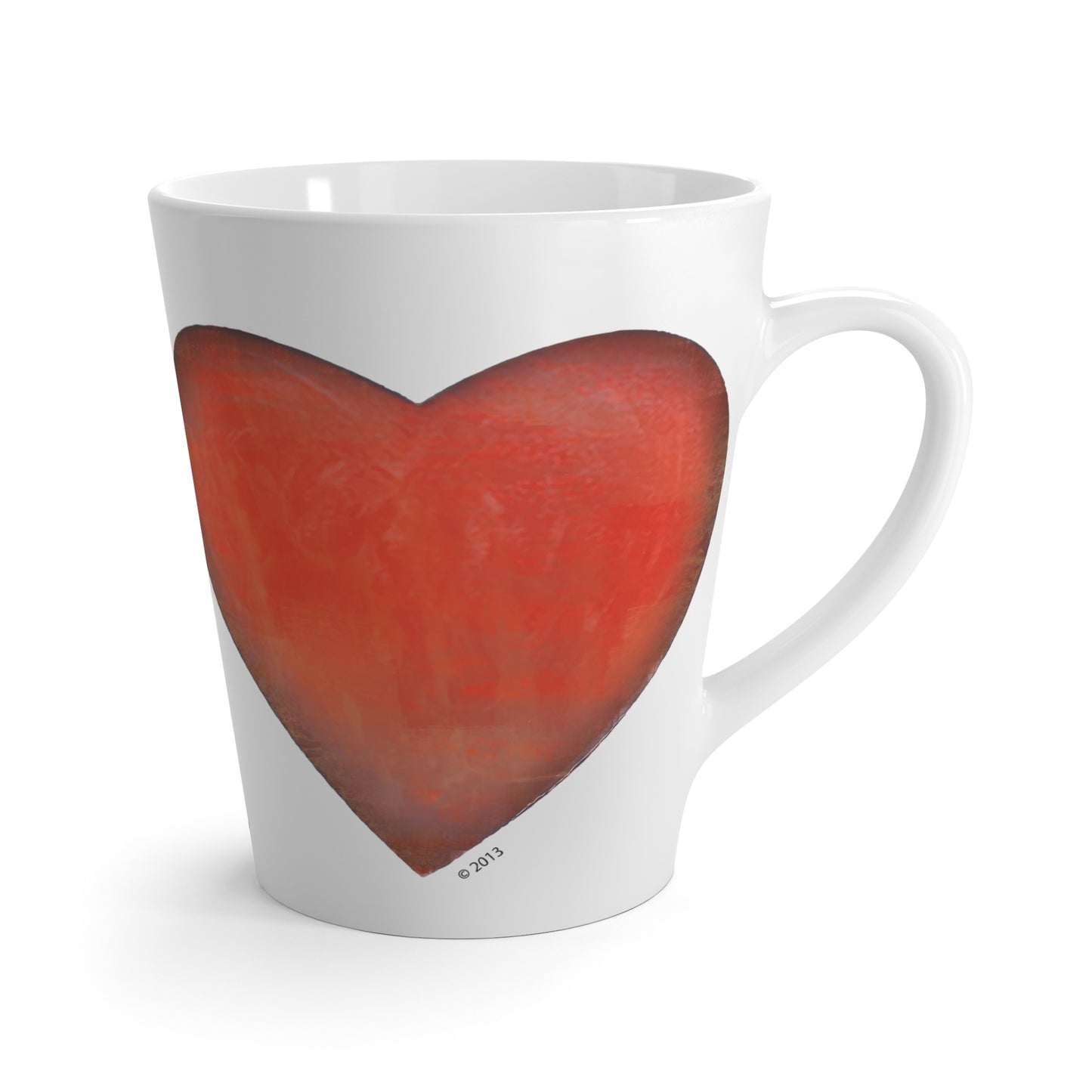 Valentine Latte Mug - Red Heart Coffee Mug - Heart Mug