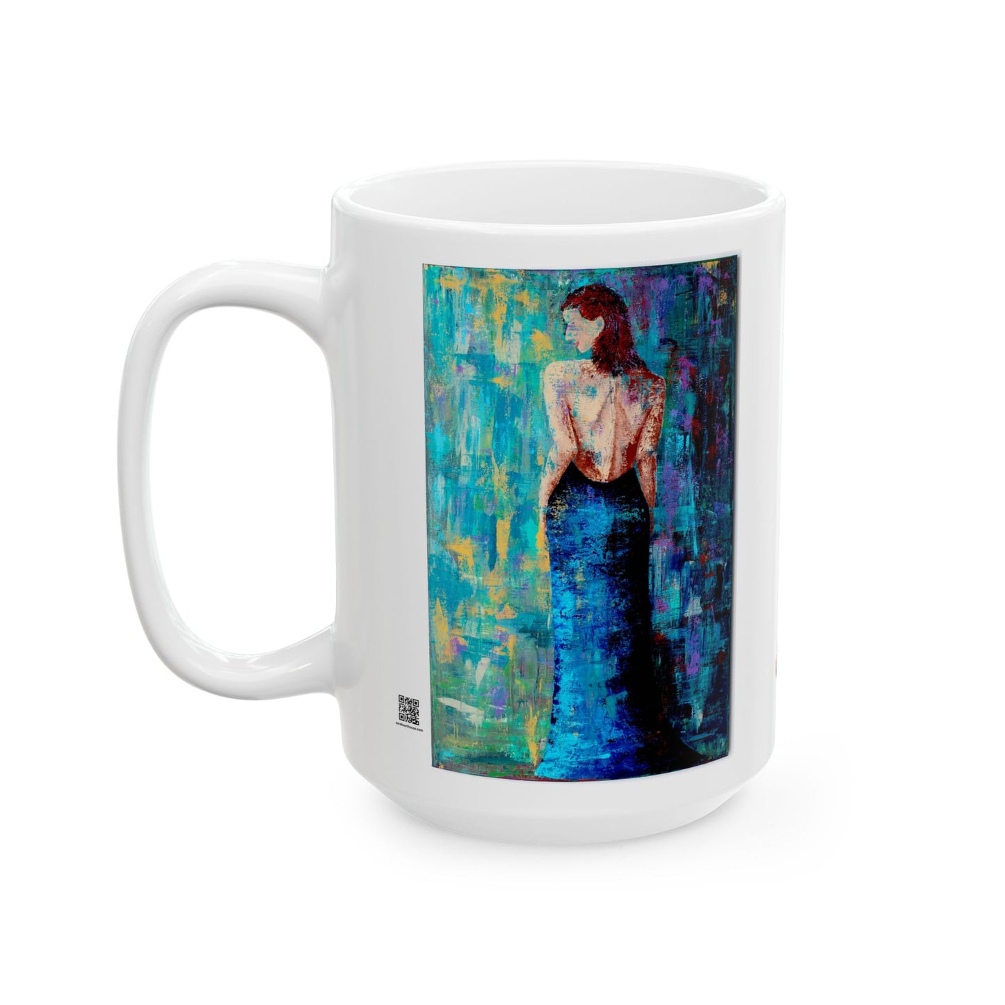 Ceramic Mug - Lady in Blue - Original Art Coffee Mug - Mothers Day Gift - Birthday Gift - Housewarming Gift