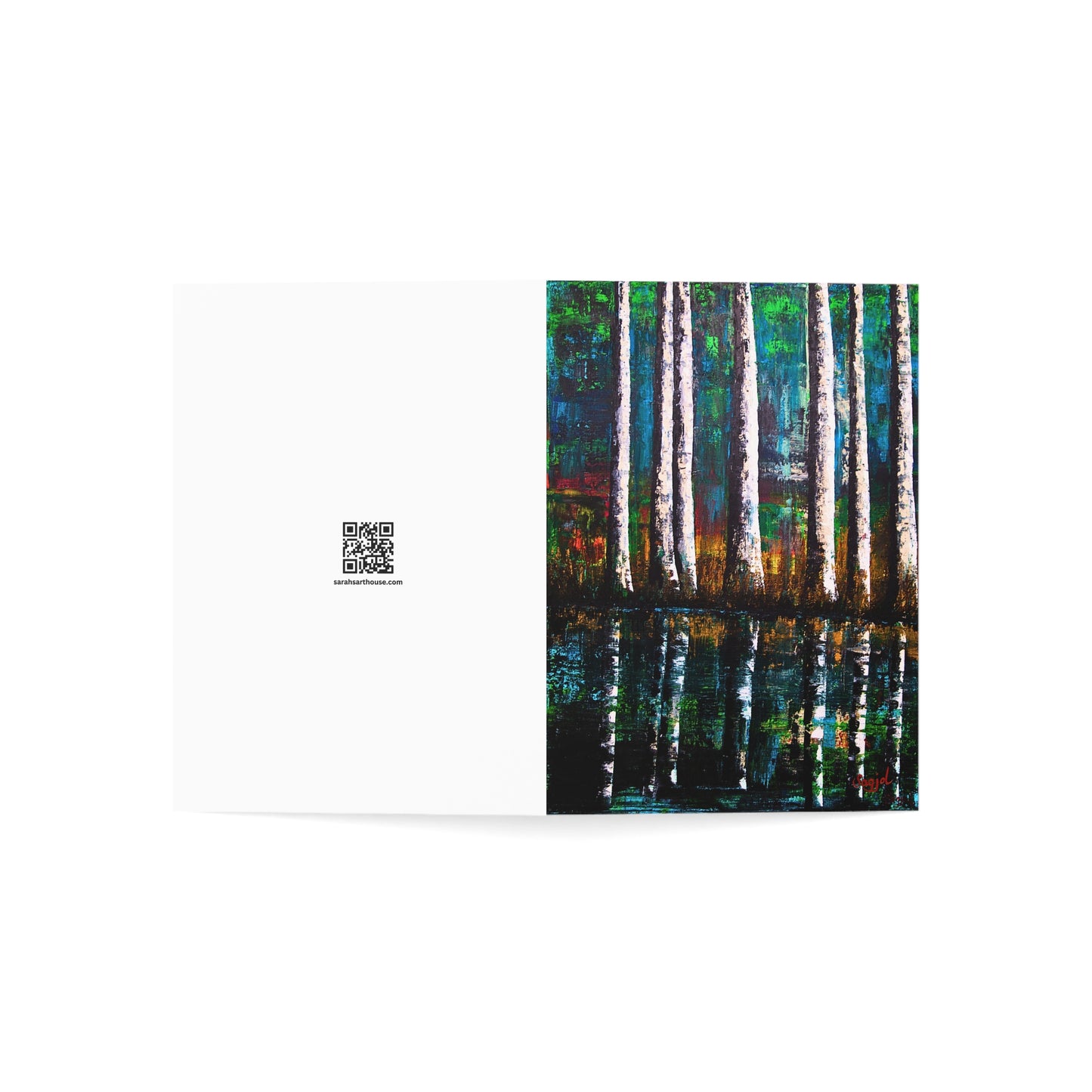 Greeting Card - Reflections by Sagjol, Folded high quality Greeting Cards - Birthday Card - Note Cards