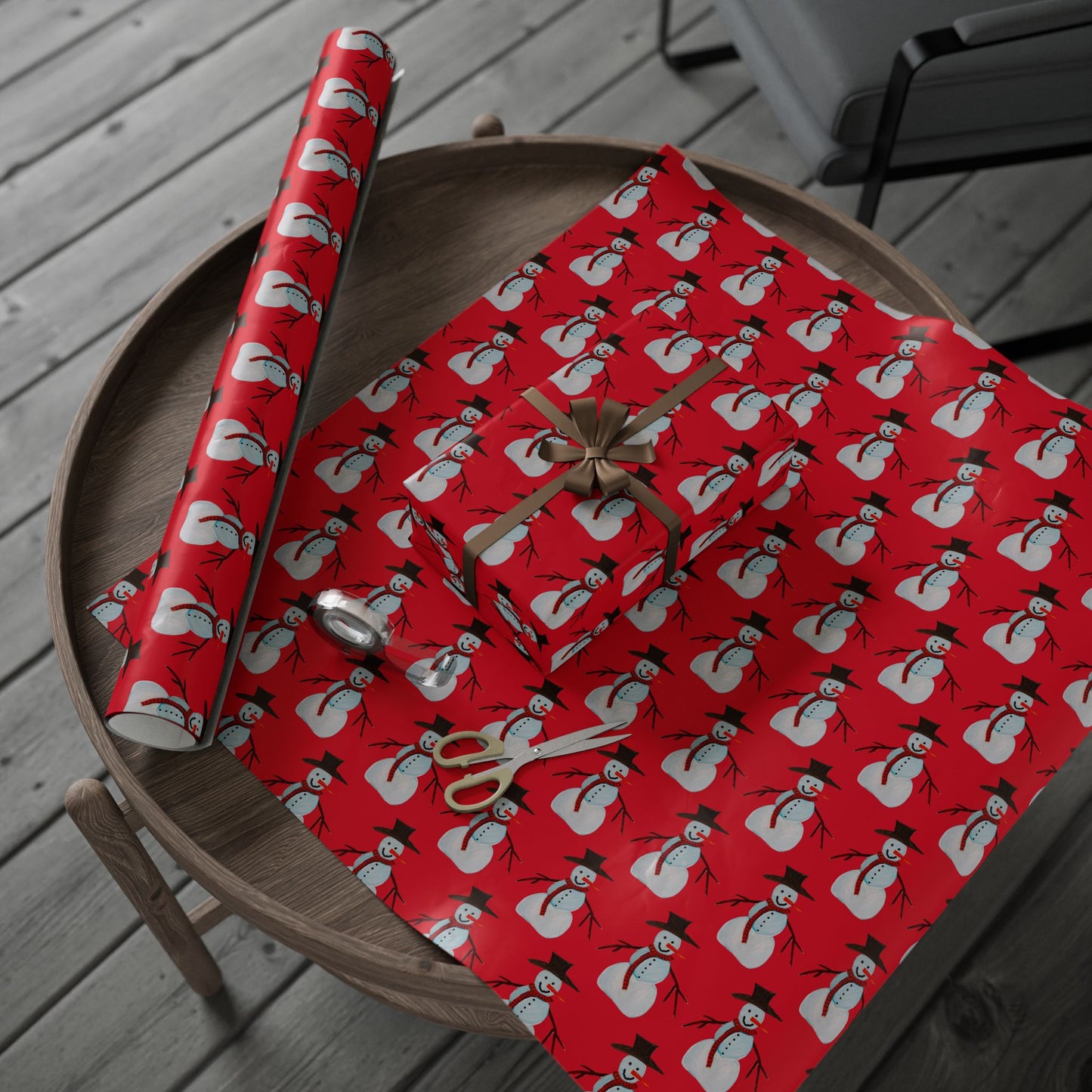 Snowman Wrapping Paper - Holiday wrapping Paper - Wrapping paper for gifts - Original Art wrapping paper