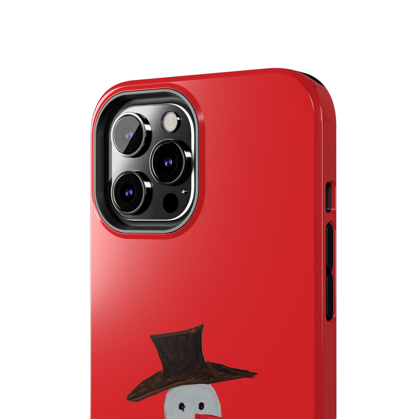 Holiday Snowman Tough Phone Case - Original art phone case - Art phone case - Red phone case