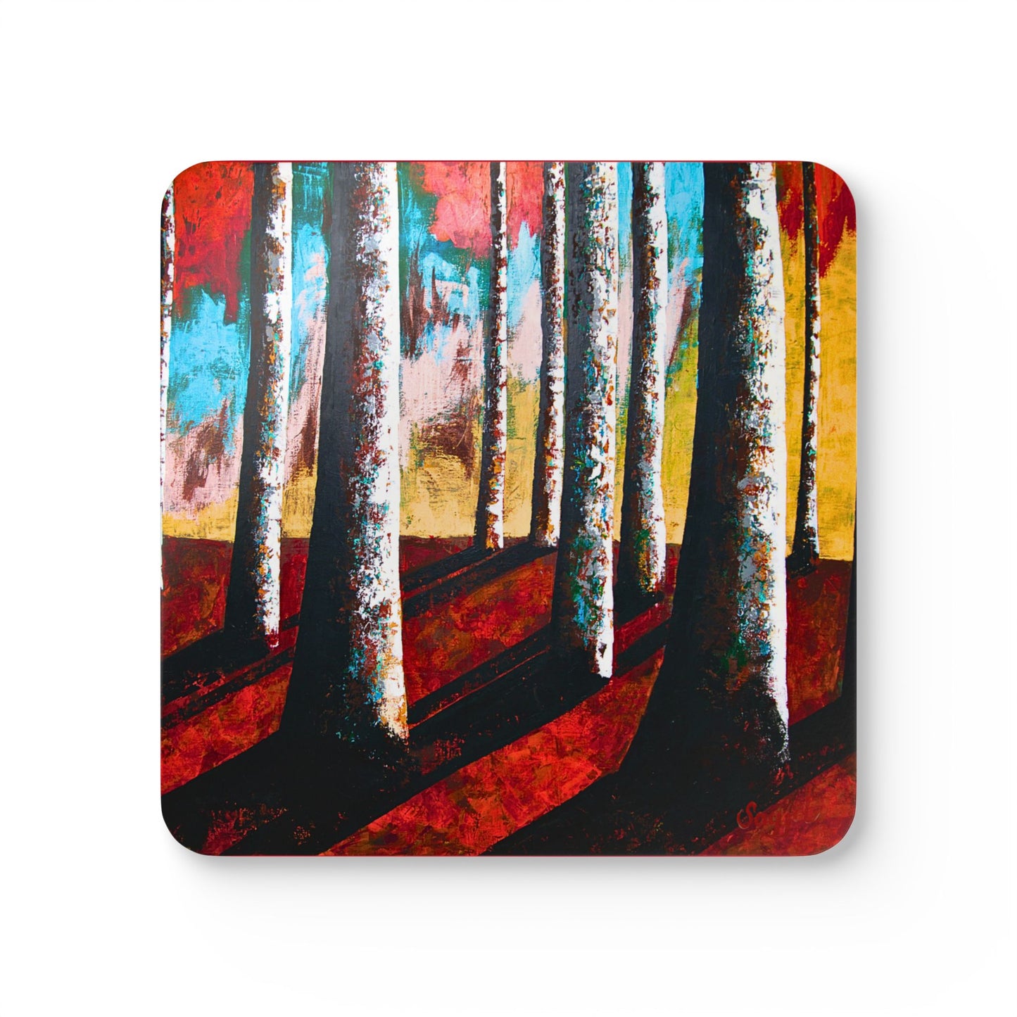 Coaster Set - At the End of Day - Original Hand Painted Art - Corkwood