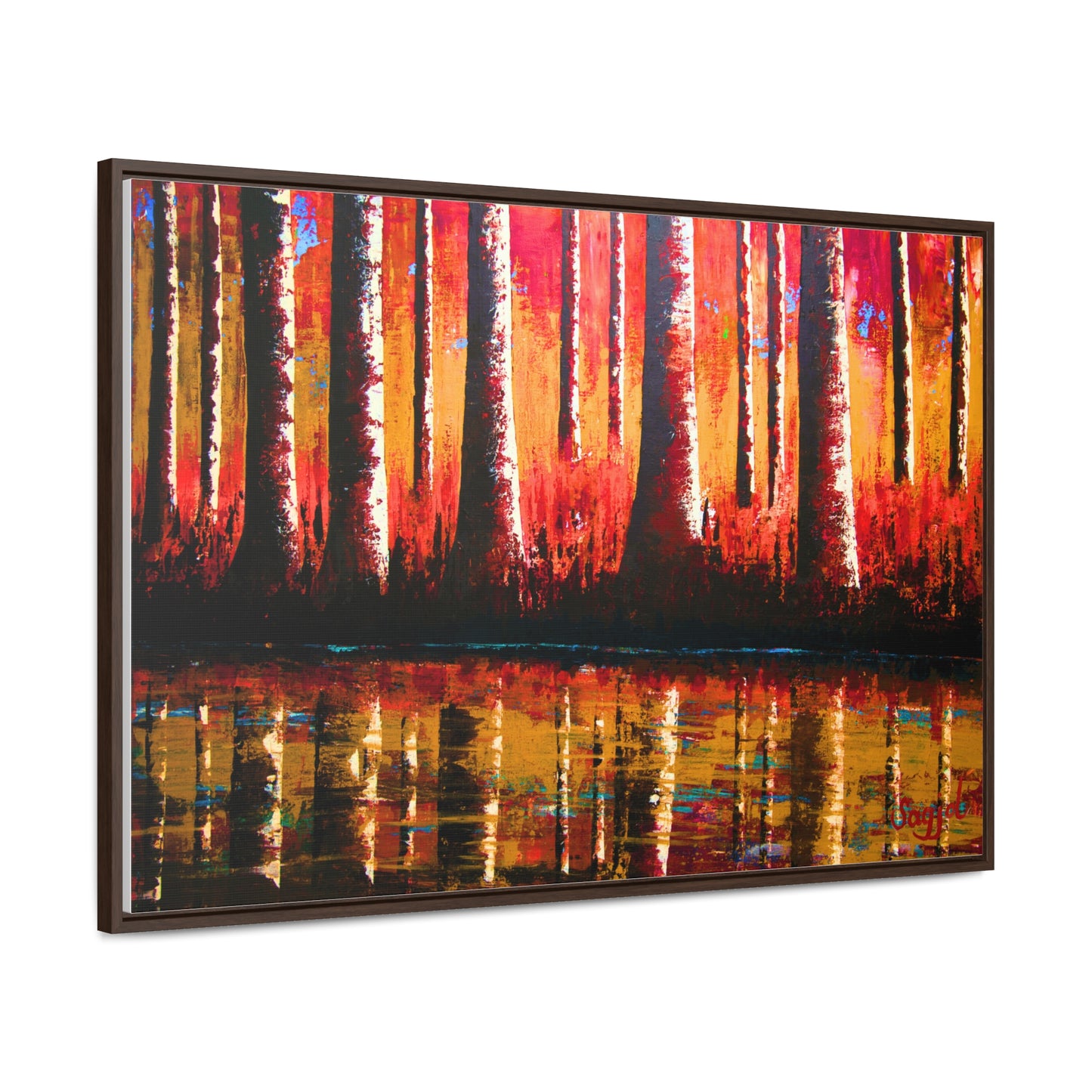 Framed Canvas Wraps - Palette Knife Painting - Original Art - A blazing Dawn