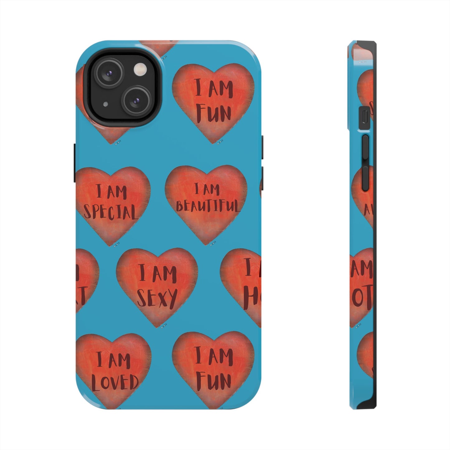 Tough Phone Cases - Original art phone case - Turquoise phone case - Motivational Heart