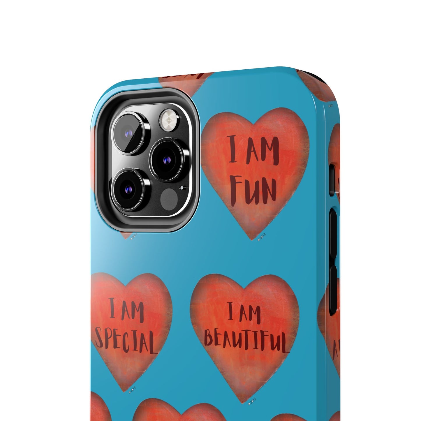 Tough Phone Cases - Original art phone case - Turquoise phone case - Motivational Heart