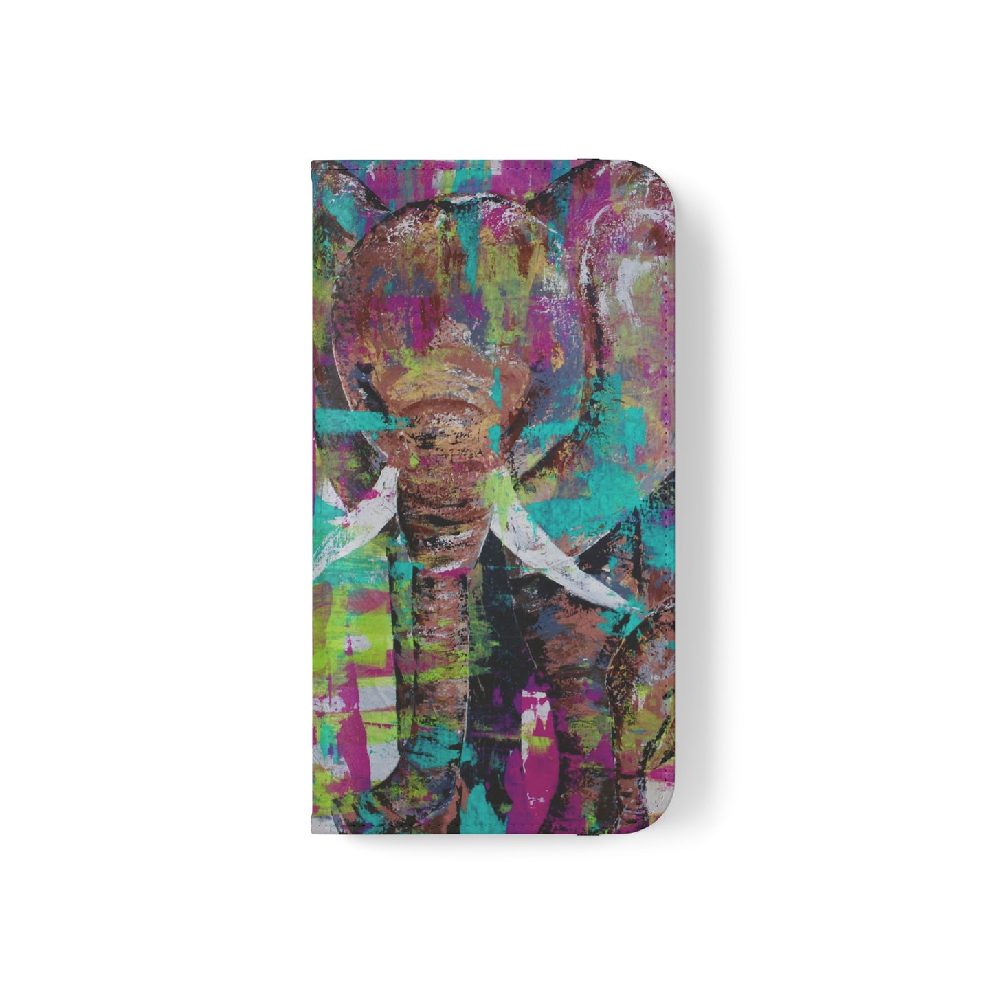 Phone Flip Cases - Pink Elephant Flip phone case - Original Art phone case - Pure Love - Wallet phone case