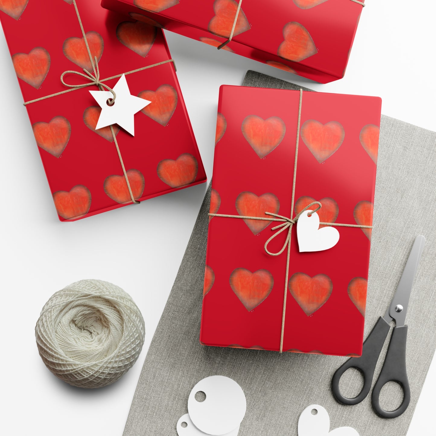 Gift Wrap Papers - "Valentine" Heart Gift Paper -  Valentine Wrapping Paper