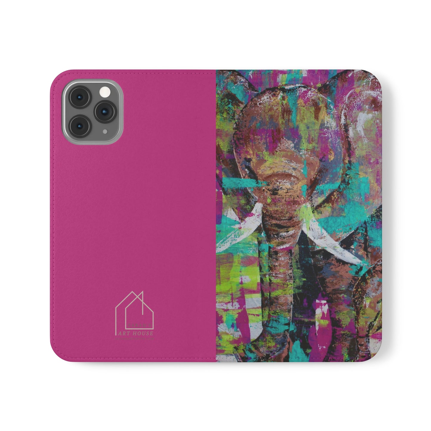 Phone Flip Cases - Pink Elephant Flip phone case - Original Art phone case - Pure Love - Wallet phone case