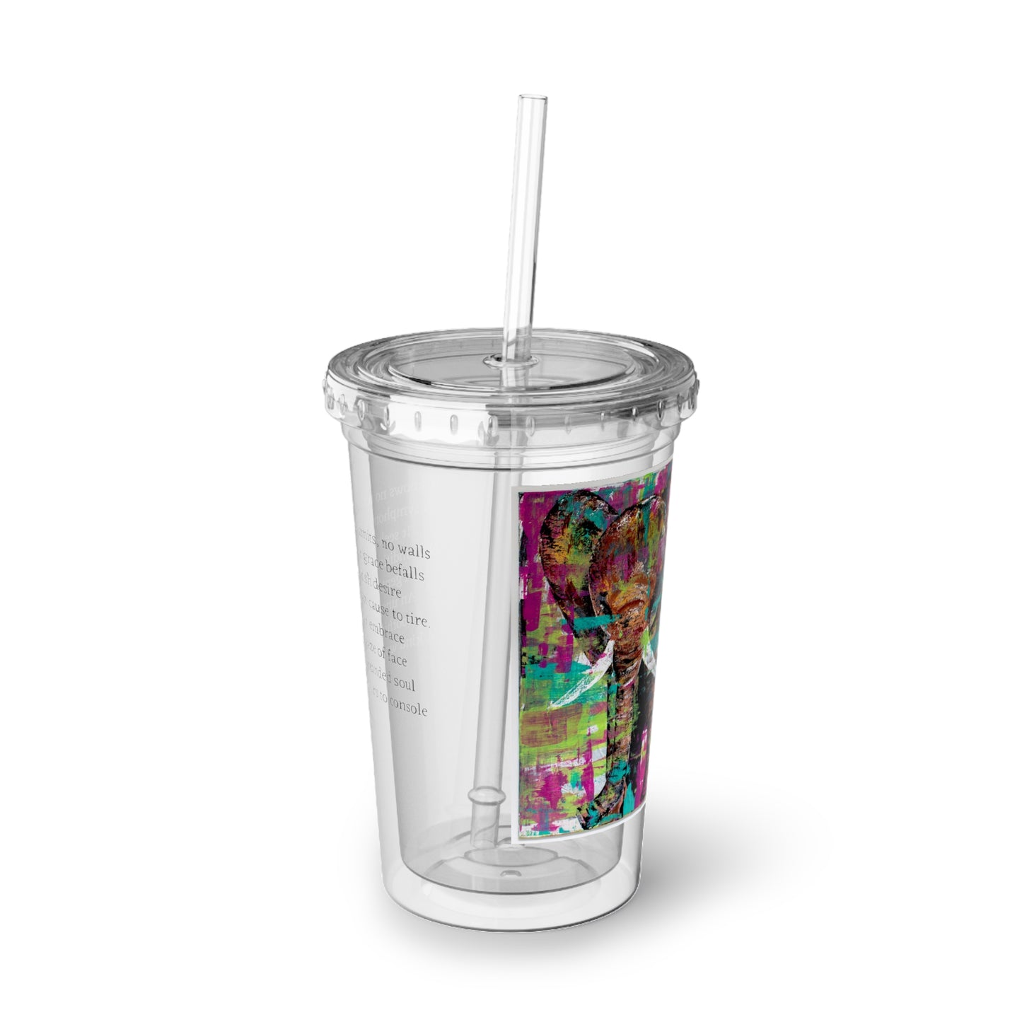 Acrylic Drinks Cup - Ice Coffee Cup - Double Wall insulated Tumbler 16oz - Pure Love
