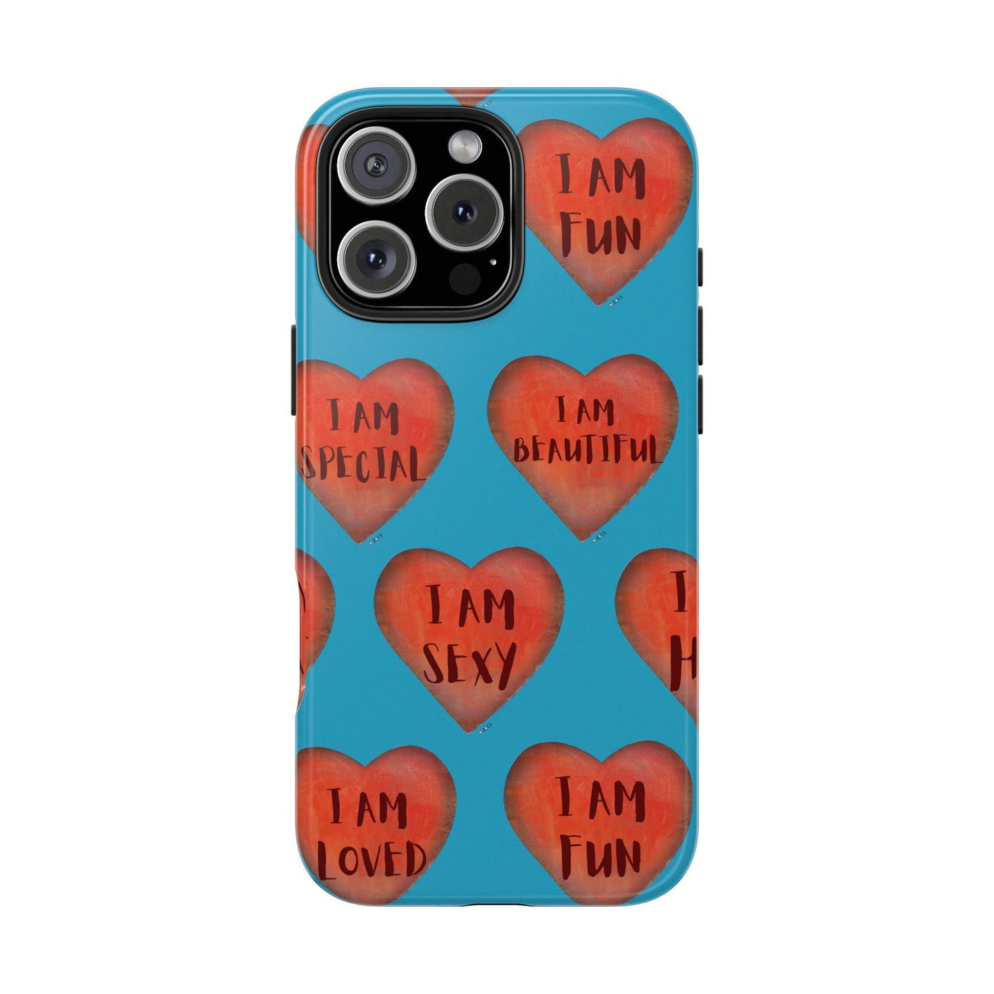 Tough Phone Cases - Original art phone case - Turquoise phone case - Motivational Heart