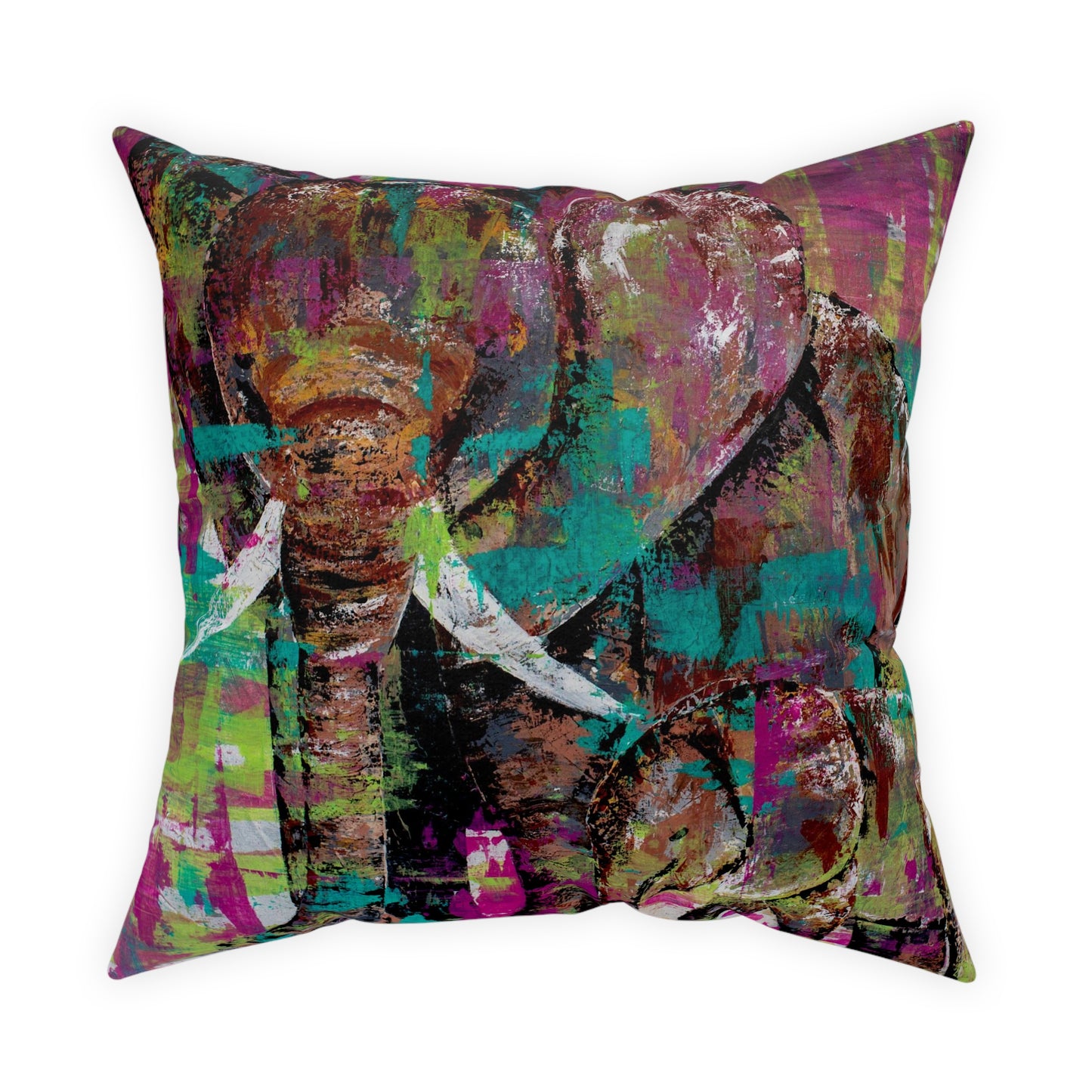 Pure Love - Pink Throw Pillow - Elephant art Throw pillow - Decorative Pillow for home