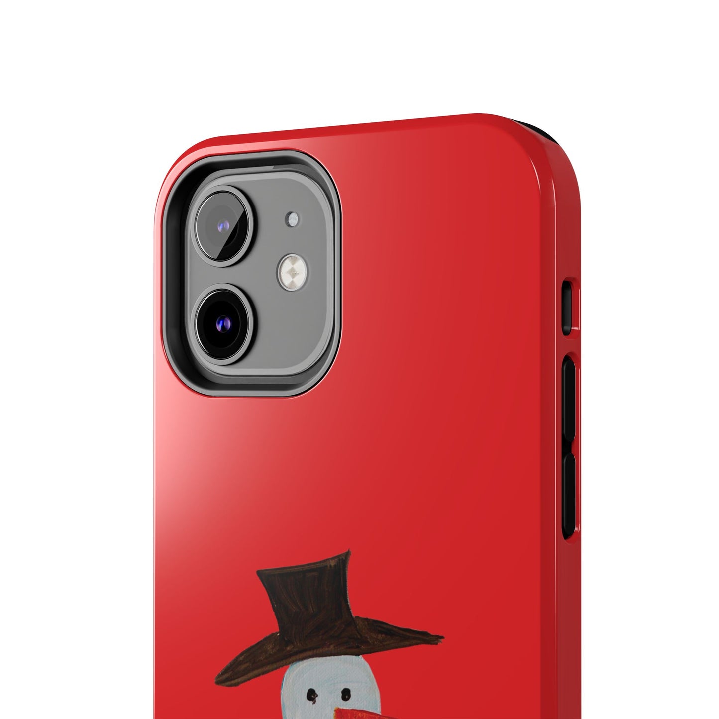 Holiday Snowman Tough Phone Case - Original art phone case - Art phone case - Red phone case