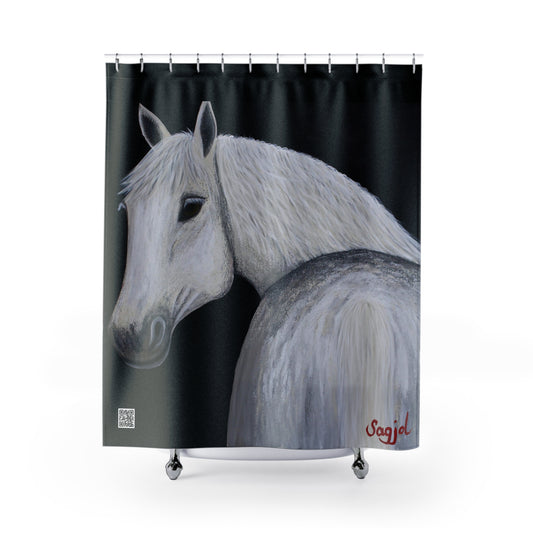 Equestrian Shower Curtain - Ghost Bath Curtain- Ghost - Curtain for Shower