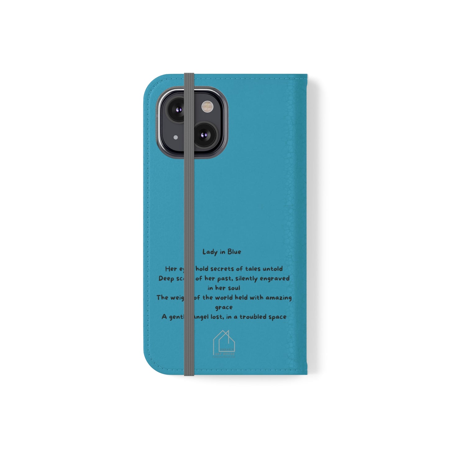 Flip phone Cases - Wallet phone case - folding phone case - Lady in Blue