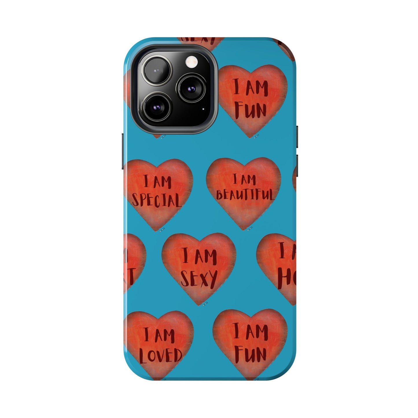 Tough Phone Cases - Original art phone case - Turquoise phone case - Motivational Heart