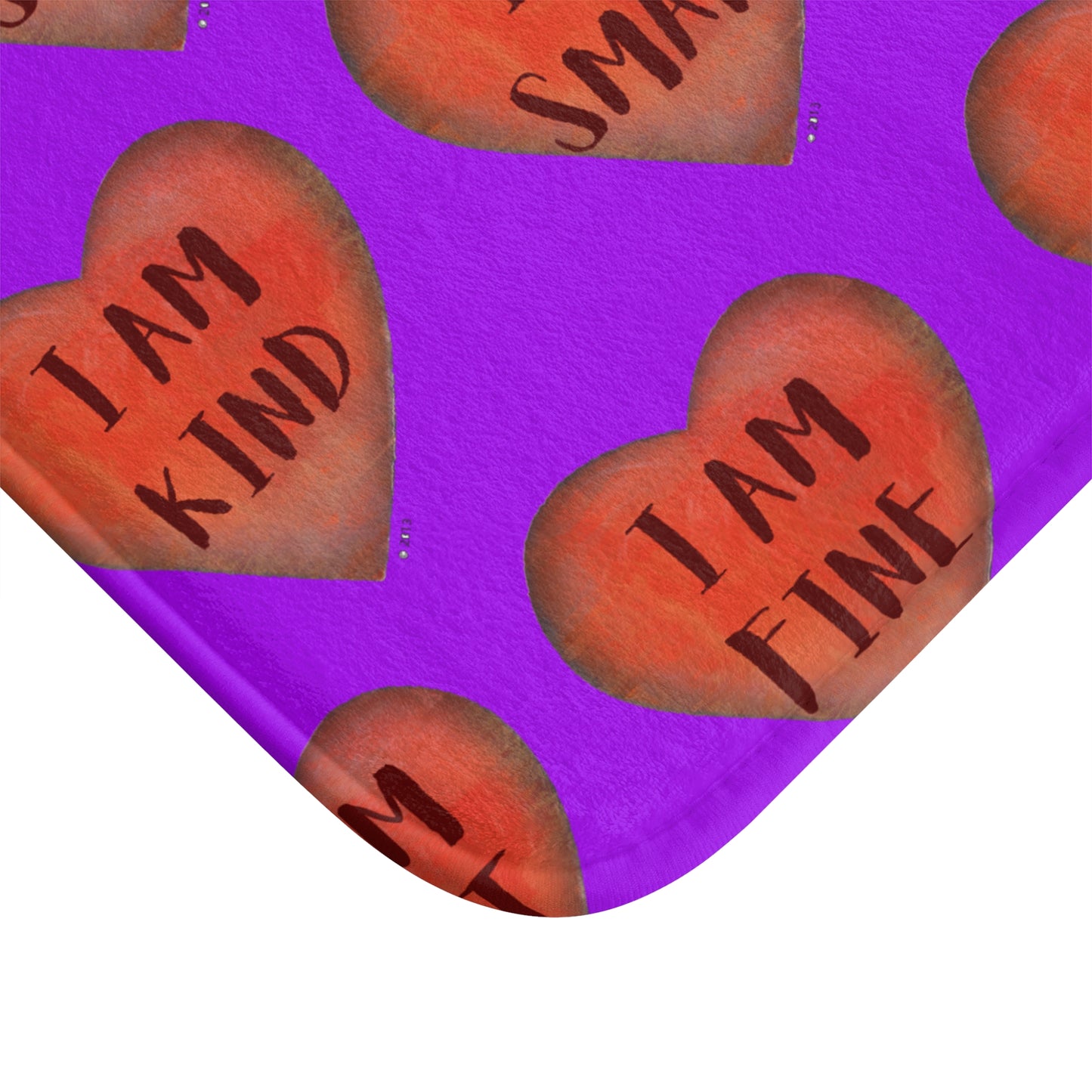 Bath Mat - Purple Heart Bathroom mat - Unique Bath mat - Motivational Hearts