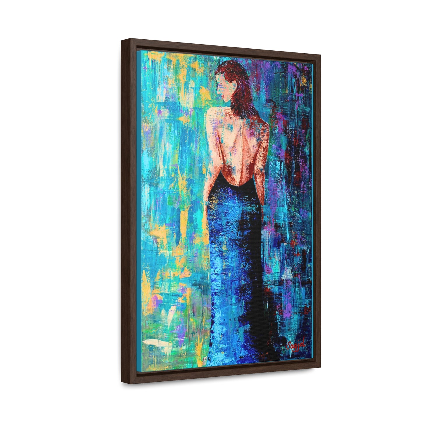 Framed Gallery Wraps - Original Art - Framed Canvas - Lady in Blue