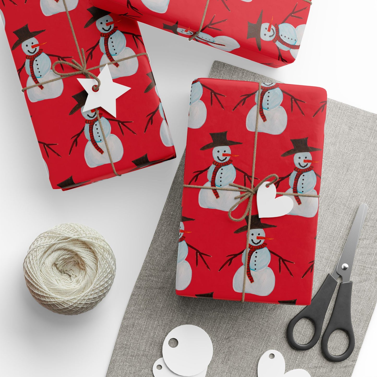 Snowman Wrapping Paper - Holiday wrapping Paper - Wrapping paper for gifts - Original Art wrapping paper