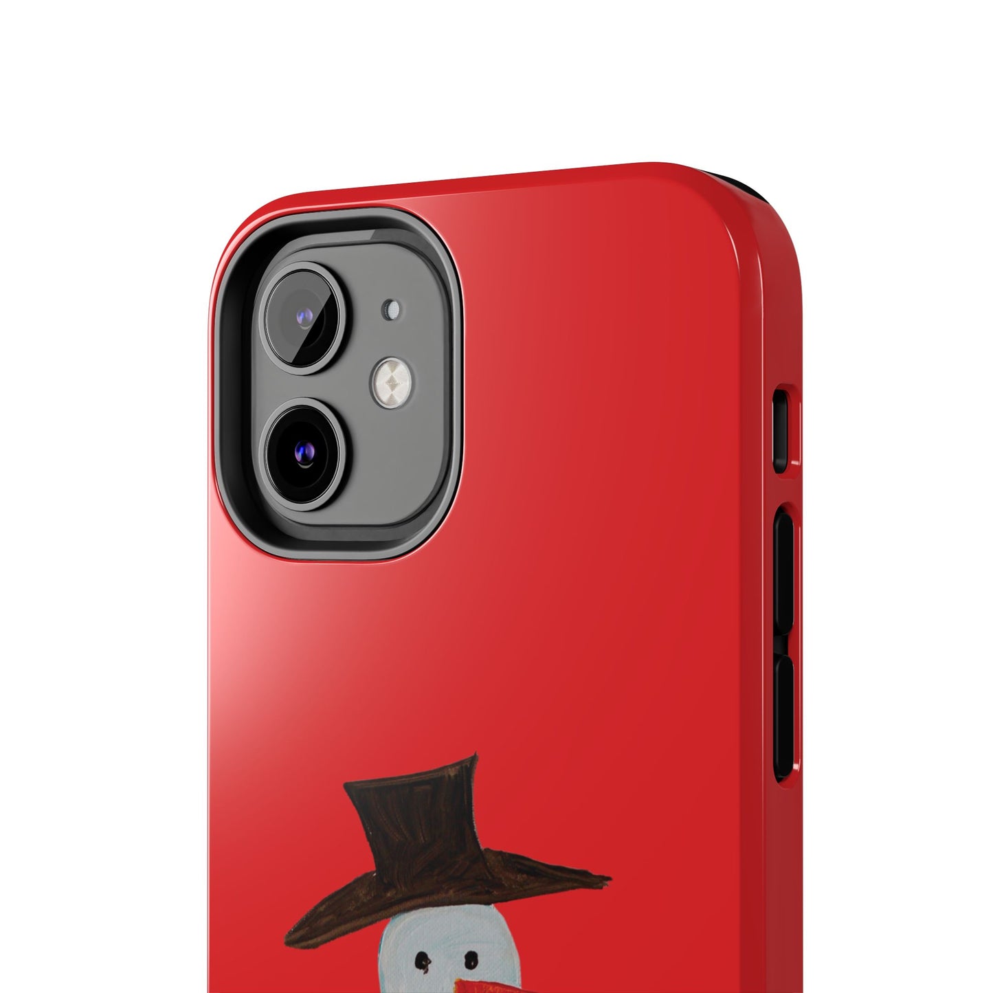 Holiday Snowman Tough Phone Case - Original art phone case - Art phone case - Red phone case