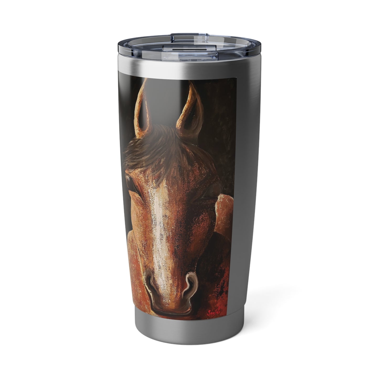 Equestrian Art Drink Holder - Drink Tumbler - Insulated coffee cup - Nigel
