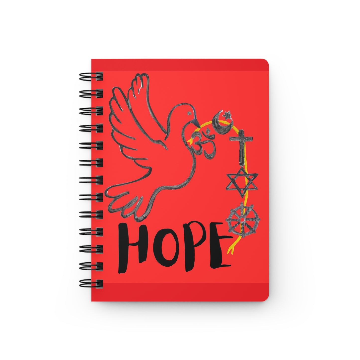 Hope - Spiral Bound Journal -Red - Holiday Notepad