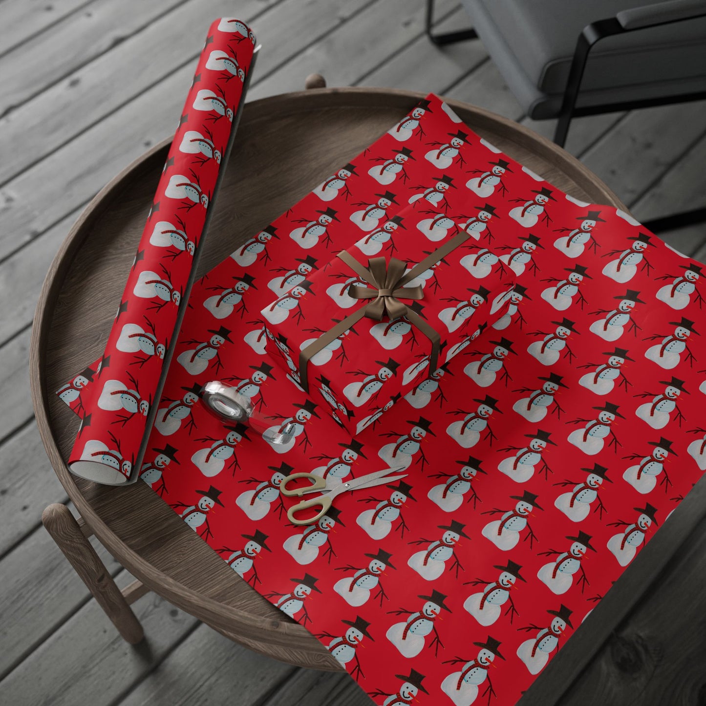 Snowman Wrapping Paper - Holiday wrapping Paper - Wrapping paper for gifts - Original Art wrapping paper