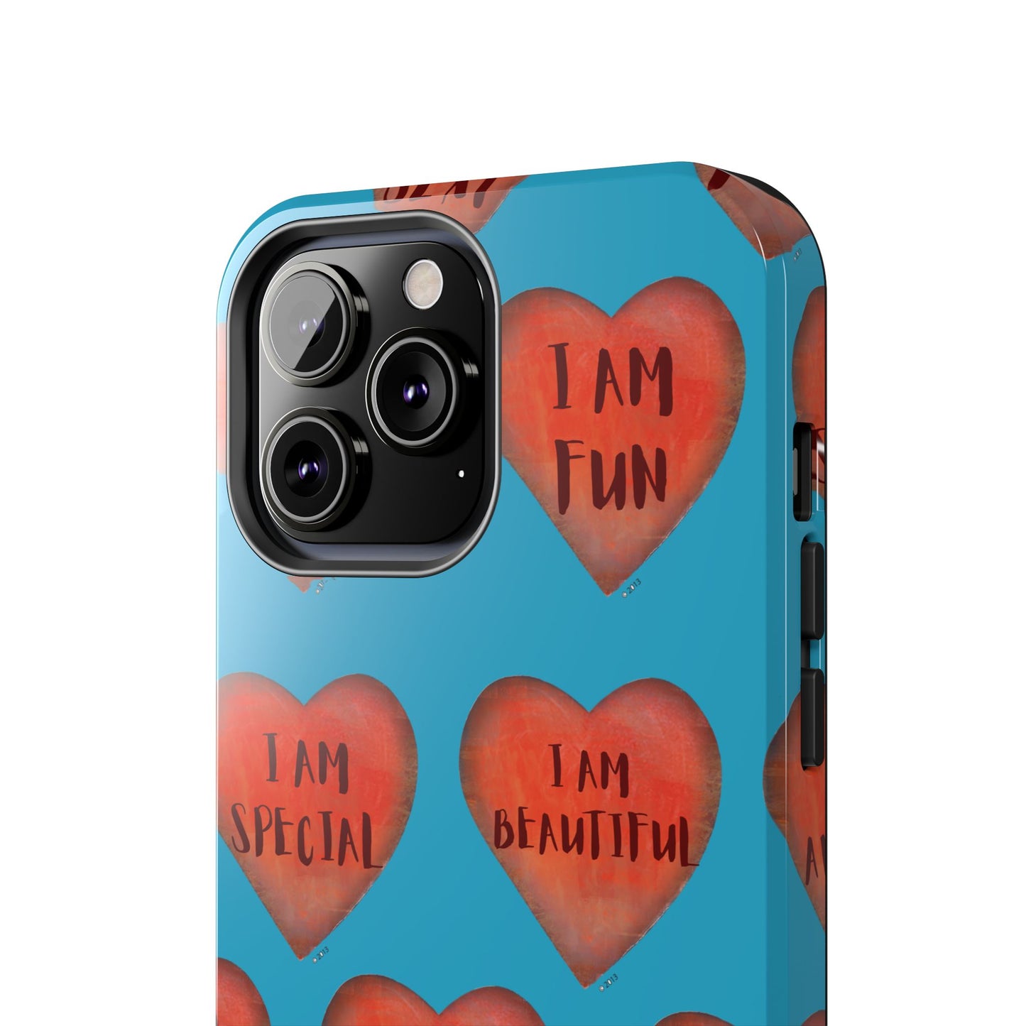 Tough Phone Cases - Original art phone case - Turquoise phone case - Motivational Heart