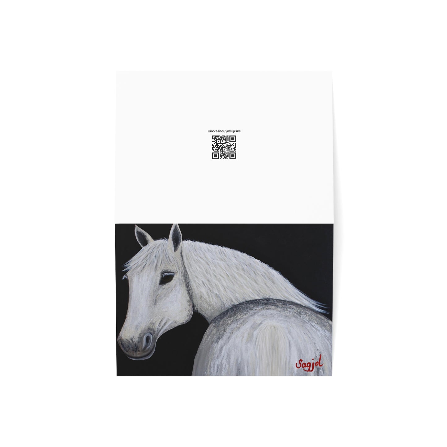 Greeting Cards - Equestrian - High quality Folded note Cards - Original Art Cards - Thank you Card - Birthday Card - Ghost