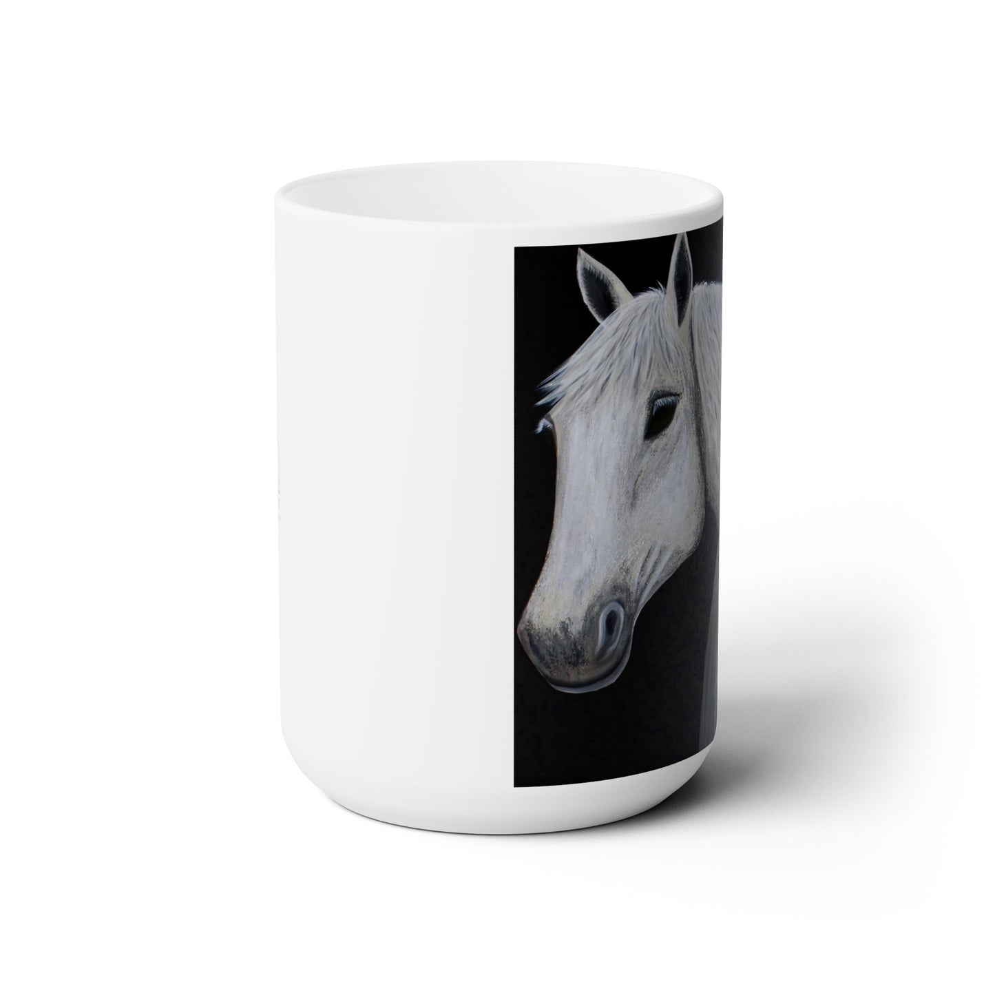 Coffee Mug - Ceramic Mug 15oz - Horse mug - Equestrian mug - Ghost - Stamina