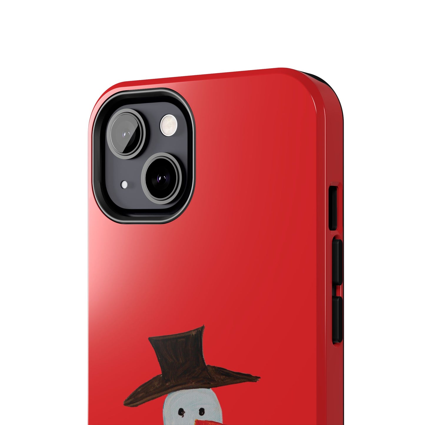 Holiday Snowman Tough Phone Case - Original art phone case - Art phone case - Red phone case