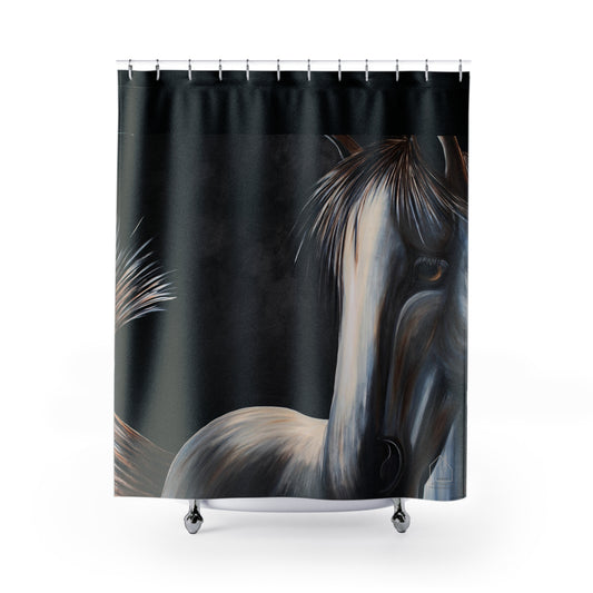 Shower Curtain - Equestrian, Stamina - Curtain for Bath tub