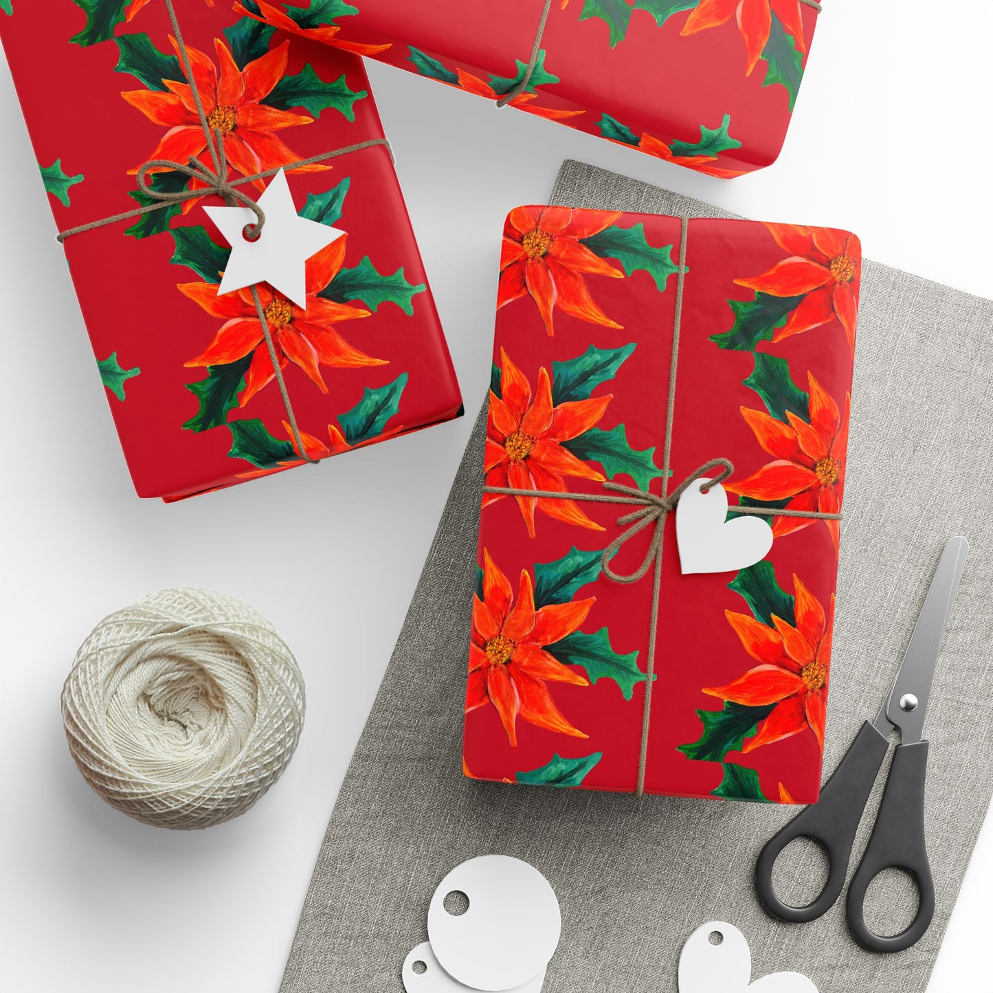 Holiday Flower Wrapping Paper - Holiday wrapping Paper - Wrapping paper for gifts - Original Art wrapping paper