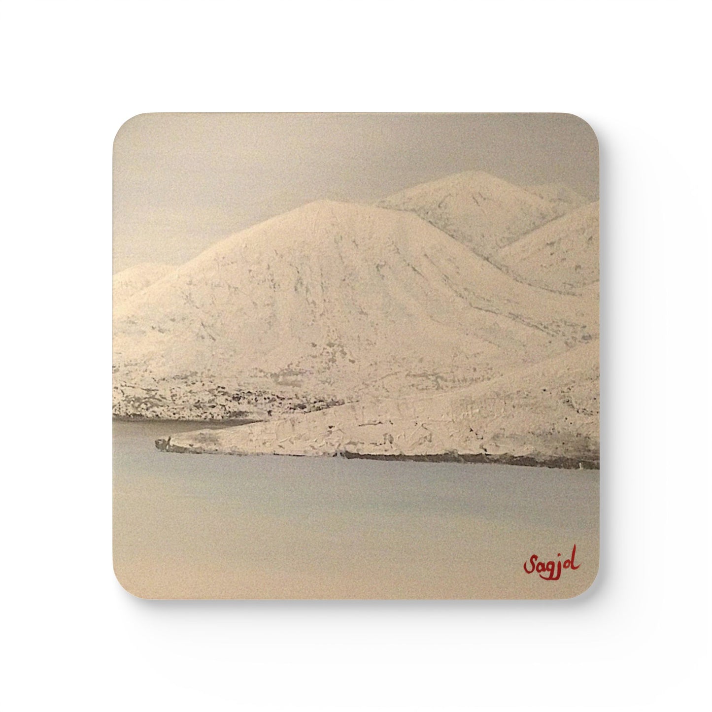 Coaster Set - Salt Lake - Original Hand Painted Art - Corkwood