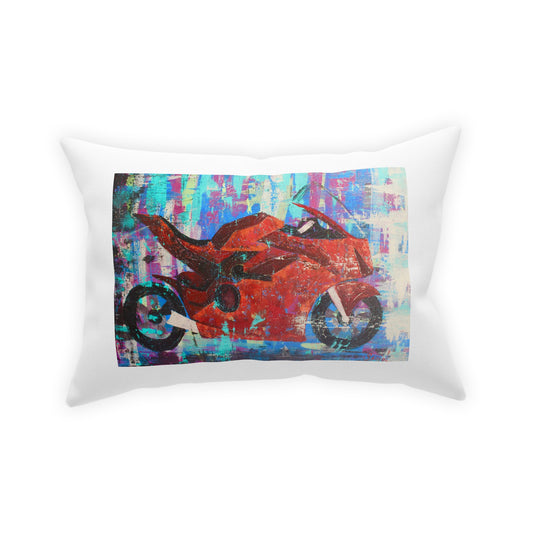 Colorful Ducati Motorbike Throw Pillow - Abstract Ducati throw pillow - Motorbike Lumber Pillow