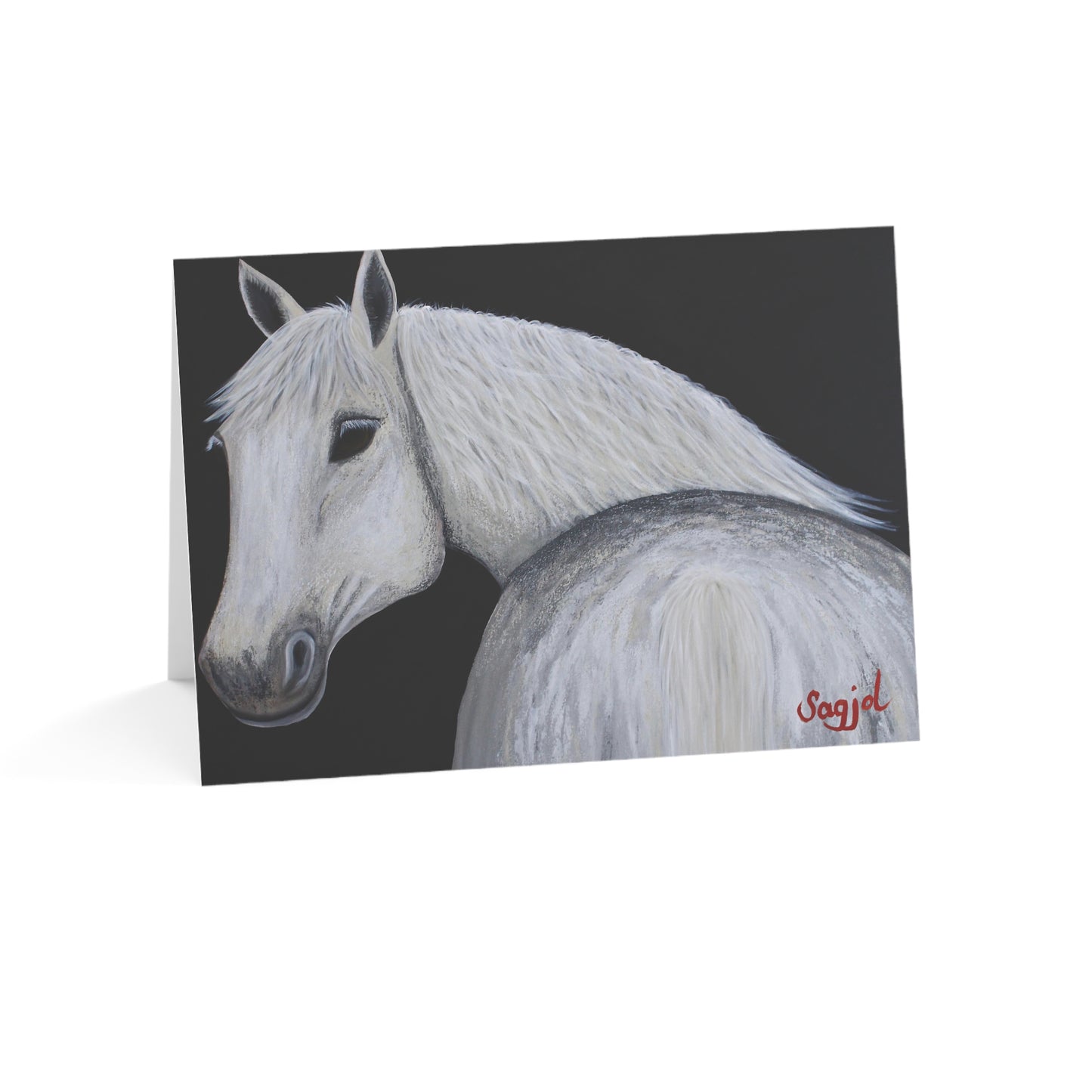 Greeting Cards - Equestrian - High quality Folded note Cards - Original Art Cards - Thank you Card - Birthday Card - Ghost