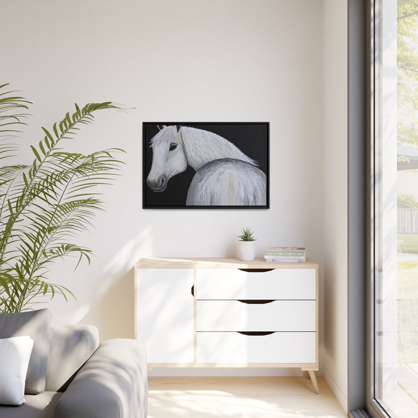 Framed wall Art - framed Art - Wall Canvas - Wall Art - Ghost, Equestrian art painting