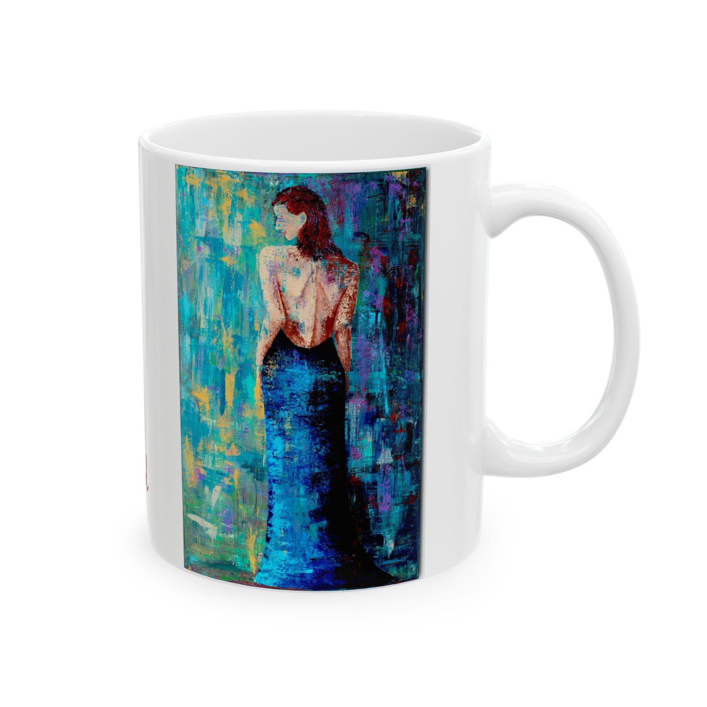 Ceramic Mug - Lady in Blue - Original Art Coffee Mug - Mothers Day Gift - Birthday Gift - Housewarming Gift