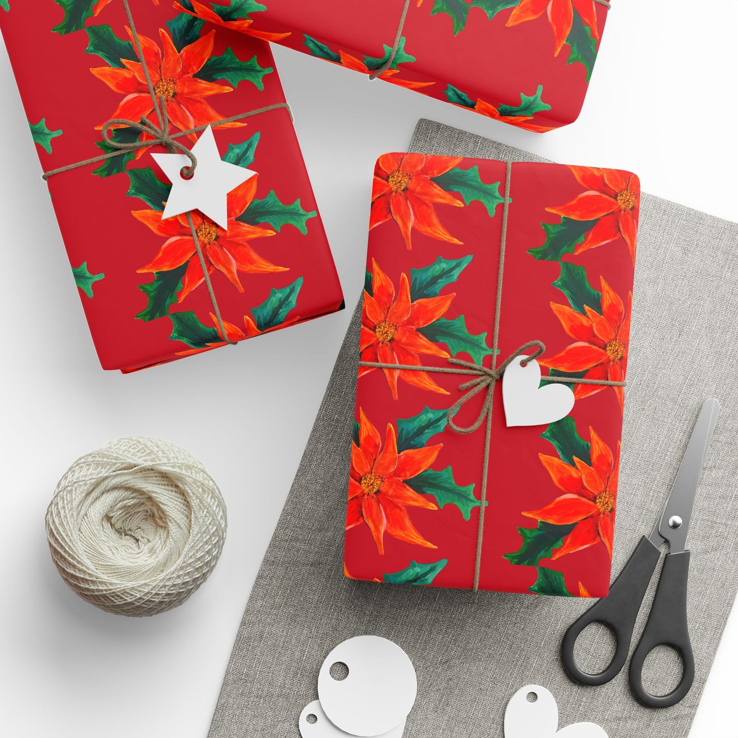 Holiday Flower Wrapping Paper - Holiday wrapping Paper - Wrapping paper for gifts - Original Art wrapping paper