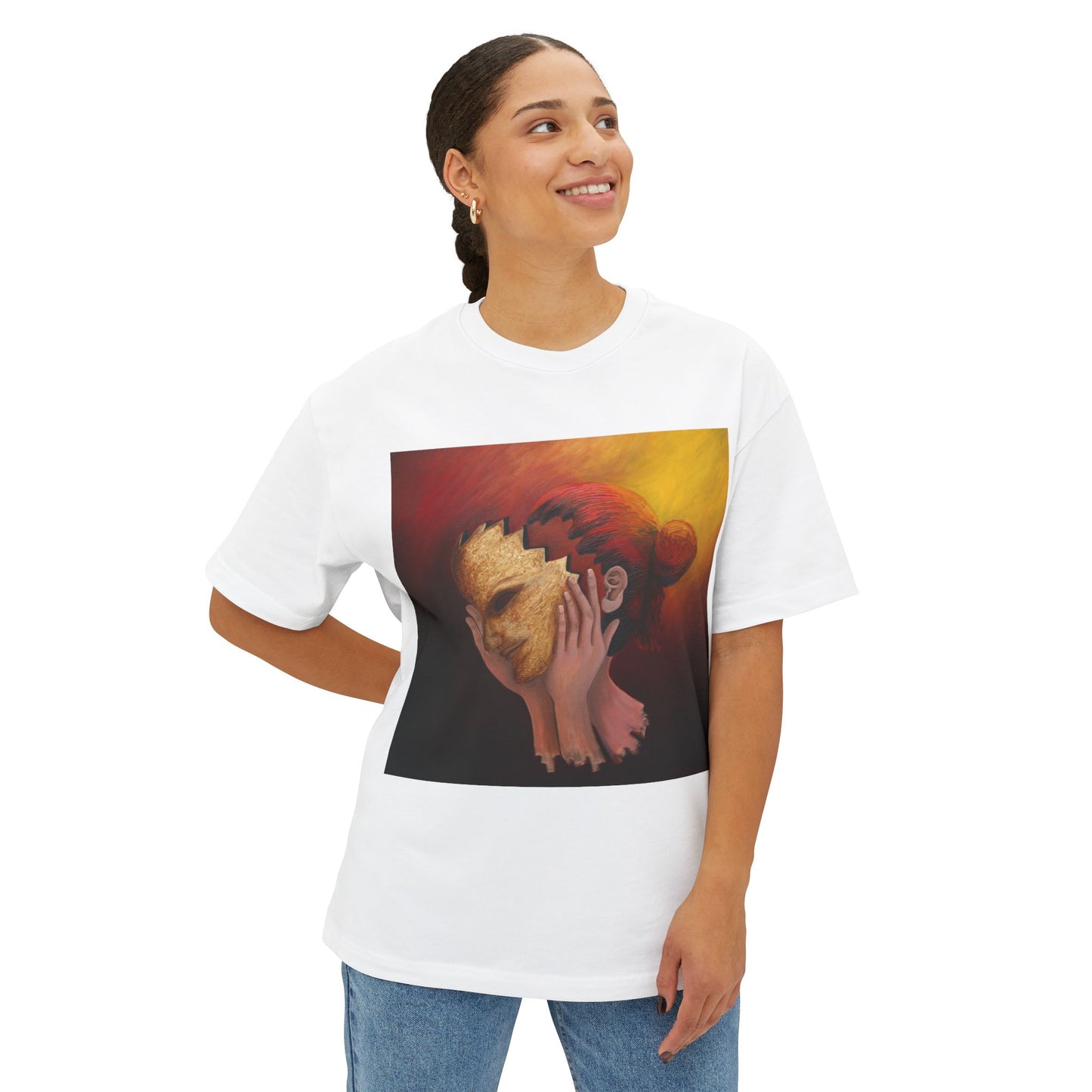 Oversized Boxy Tee - "Thoughts" Original Art Graphic Tee