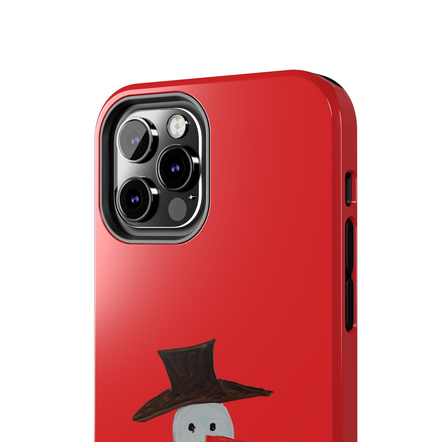 Holiday Snowman Tough Phone Case - Original art phone case - Art phone case - Red phone case