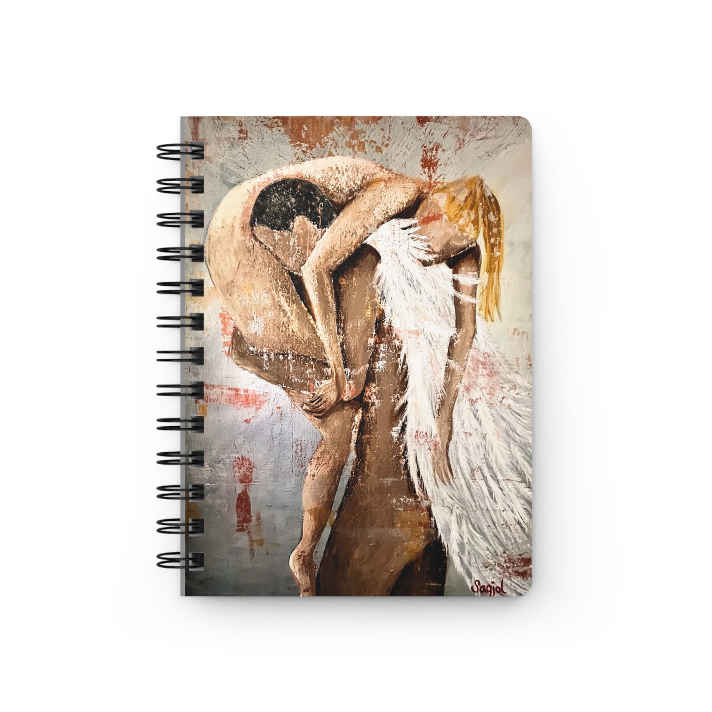 Spiral Bound Journal - Original Art Notepad - Colorful Notebook - Oh Angel